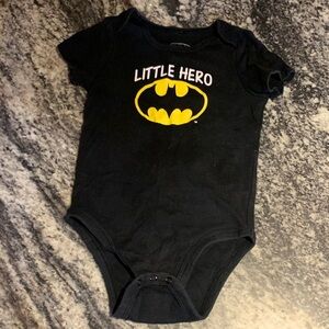 Batman Black Infant Bodysuit with Faded Gray Emblem